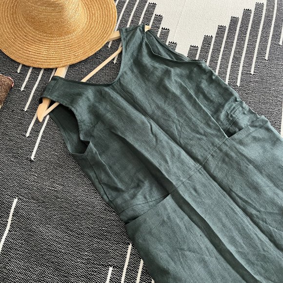 Back Beat Co. Brooklyn Reversible Linen Jumpsuit NWT Size Small - Picture 7 of 10